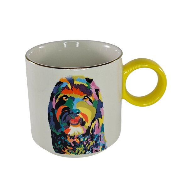 Tabitha Brown Stoneware Mug Colorful Doodle Dog - Picture 1 of 8